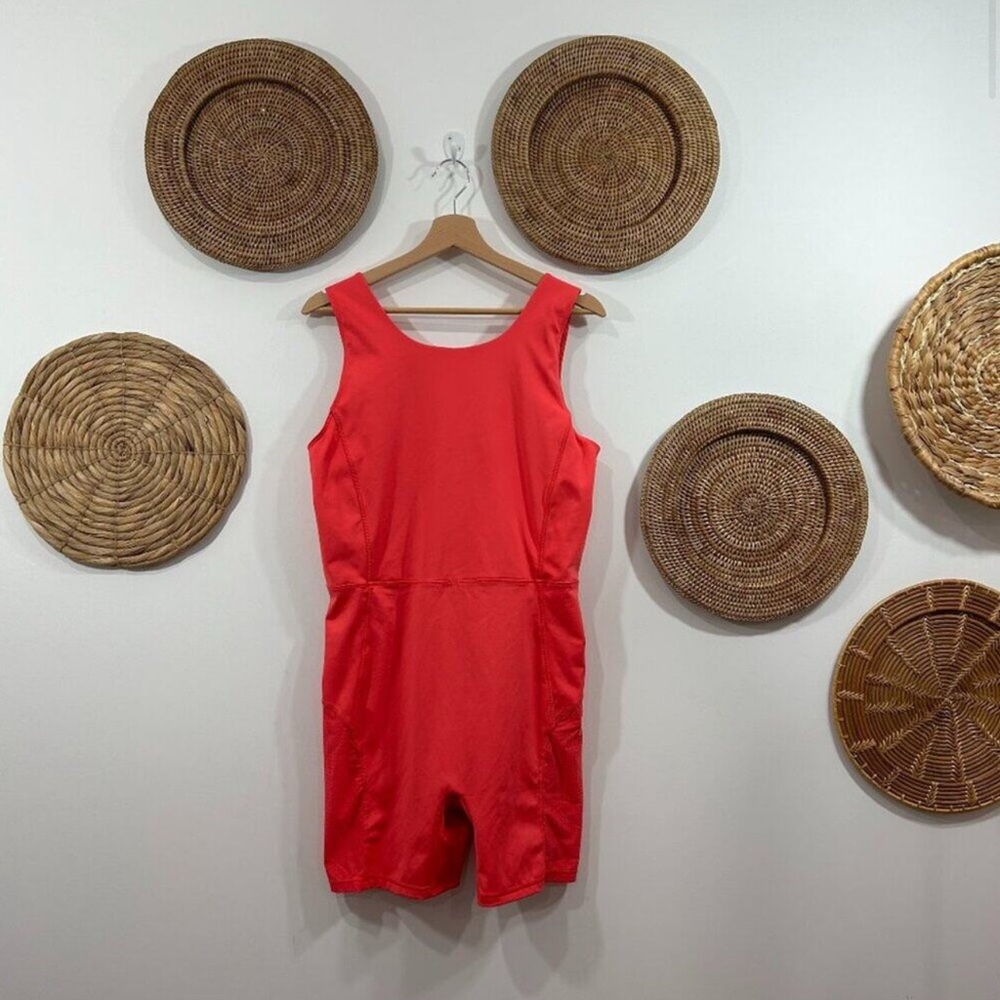 Fabletics Pink One Piece Romper Short Jumpsuit Workout Athleisure Plus Size